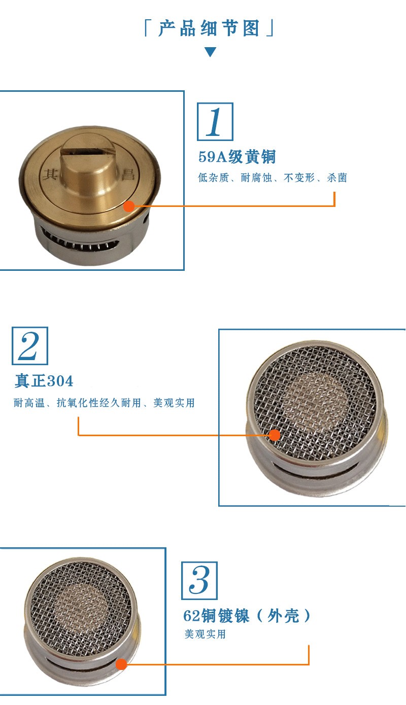 高效节水起泡器内芯细节